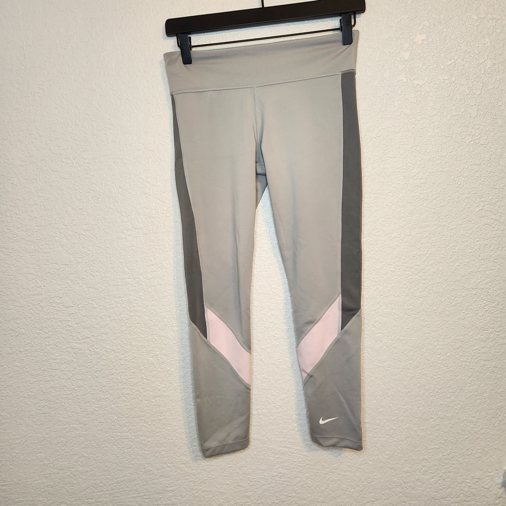 Nike One Dri Fit Mid Rise Leggings gray prink womens M
